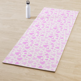 Girly Pink Faded Love Hearts Persoonlijke naam Yogamat