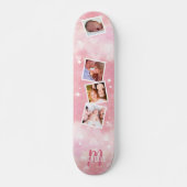 Girly Pink Family Foto Collage Persoonlijk Skateboard (Voorkant)