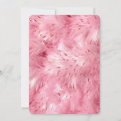 Girly Pink Faux Fur Baby shower Kaart (Achterkant)