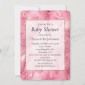 Girly Pink Faux Fur Baby shower Kaart (Voorkant)
