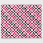 Girly Pink Faux Glitter Geometric Pattern Cadeaupapier (Vlak)