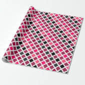 Girly Pink Faux Glitter Geometric Pattern Cadeaupapier (Uitgerold)
