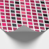 Girly Pink Faux Glitter Geometric Pattern Cadeaupapier (Hoek)