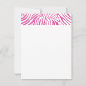 Girly Pink Faux Glitter Zebra Pattern Stationery Notitiekaartje (Achterkant)