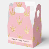 Girly Pink Faux Gold Prinses Verjaardagsgunst Box Bedankdoosjes (Geopend)
