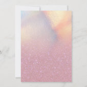 Girly Pink Faux Iridescent Glitter Ombre Wedding Kaart (Achterkant)