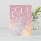 Girly Pink Faux Iridescent Glitter Vrijgezellenfee Kaart (Staand voorkant)