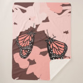 Girly Pink Feeding Monarch Butterfly Pair Sherpa Deken (Voorkant)
