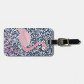 Girly Pink Flamingo, Pineapple, Glitter-Personaliz Bagagelabel (Voorkant horizontaal)