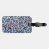 Girly Pink Flamingo, Pineapple, Glitter-Personaliz Bagagelabel (Achterkant horizontaal)