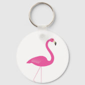 Girly Pink Flamingo Sleutelhanger (Voorkant)