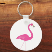 Girly Pink Flamingo Sleutelhanger (Voorkant)