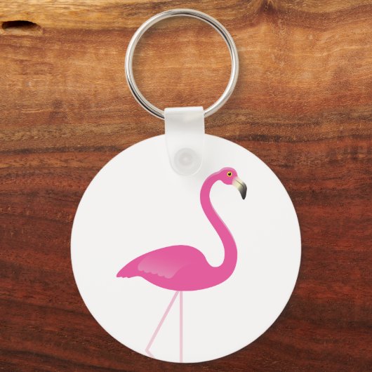 Girly Pink Flamingo Sleutelhanger (Voorkant)