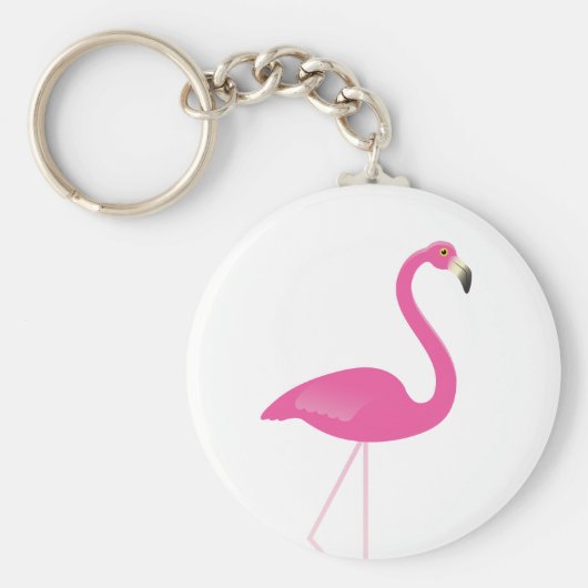Girly Pink Flamingo Sleutelhanger (Voorkant)
