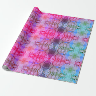 Girly Pink Floral Abstracte Waterverf Boho Chic Cadeaupapier