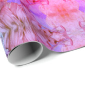 Girly Pink Floral Abstracte Waterverf Boho Chic Cadeaupapier (Rol Hoek)