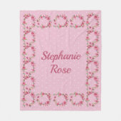 Girly Pink Floral Baby Nursery Kinder Fleece Blank (Voorkant)