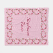 Girly Pink Floral Baby Nursery Kinder Fleece Blank (Voorkant (Horizontaal))