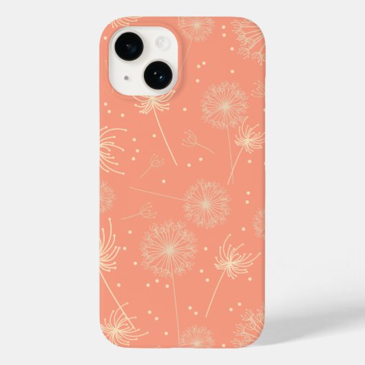Girly Pink Floral Dandelion Case-Mate iPhone Case (Achterkant)