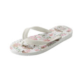 Girly Pink Floral Fairy Garden Kinder Teenslippers (Schuin)