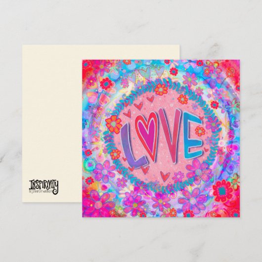 Girly Pink Floral Fun Love Inspirivity Sweet (Voorkant / Achterkant)