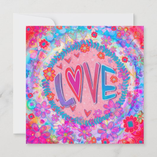 Girly Pink Floral Fun Love Inspirivity Sweet (Voorkant)