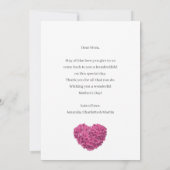 Girly Pink Floral Green Happy Moederdag Kaart (Achterkant)