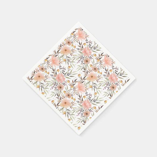 Girly Pink Floral laat een patroon Napkins los Servet (Hoek)