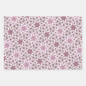 Girly Pink Floral Paisley Design Modern Cute Inpakpapier Vel (Voorkant)