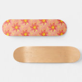 Girly Pink Floral Persoonlijk Skateboard (Horizontaal)