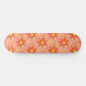 Girly Pink Floral Persoonlijk Skateboard (Horizontaal)