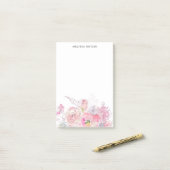 Girly Pink Floral Post-it® Notes (Op bureau)