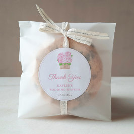 Girly Pink Floral Vrijgezellenfeest Dank je wel Ronde Sticker