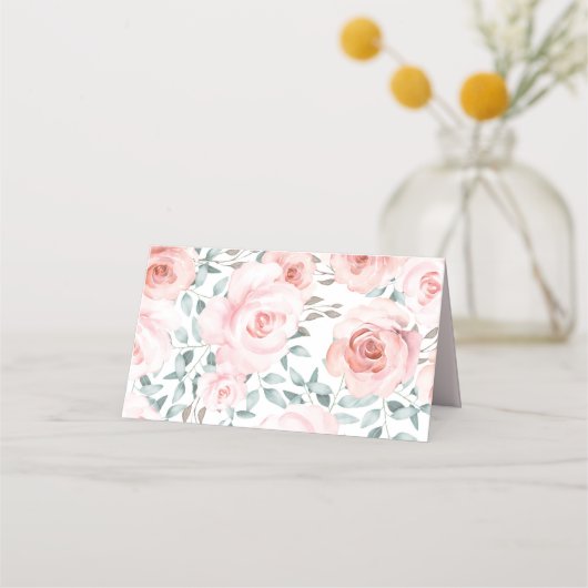 Girly Pink Floral Woodland Animals etendag Plaatskaartje (Achterkant)