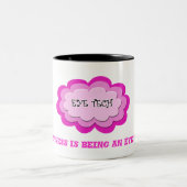 Girly Pink Flower Eye Tech Mok (Center)