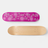 Girly Pink Flowers Skateboard (Horizontaal)