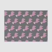 Girly Pink Fluffy Lamas & Grijs Tissuepapier (Voorkant)