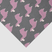 Girly Pink Fluffy Lamas & Grijs Tissuepapier (Detail)