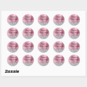 Girly Pink Folie Holo Glitter Baby shower Ronde Sticker (Vel)