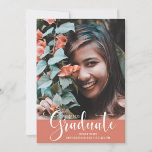 Girly Pink Foto Afstuderen Foto Aankondiging