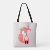 Girly Pink Fox Tote Bag (Achterkant)