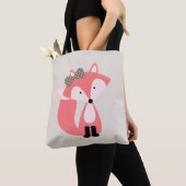 Girly Pink Fox Tote Bag (Dichtbij)