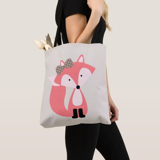 Girly Pink Fox Tote Bag (Dichtbij)