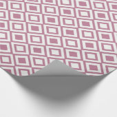 Girly Pink Geometric Diamonds Cadeaupapier (Hoek)