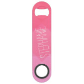 Girly Pink Geometric Pattern Monogram Speed Flessenopener (Achterkant)