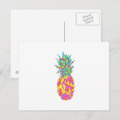 Girly Pink Geometric Triangles Pineapple Briefkaart (Voorkant / Achterkant)