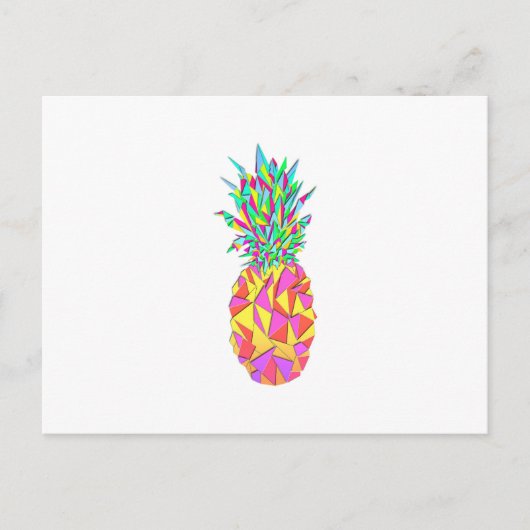 Girly Pink Geometric Triangles Pineapple Briefkaart (Voorkant)
