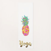 Girly Pink Geometric Triangles Pineapple Gold Yoga Yogamat (Voorkant)