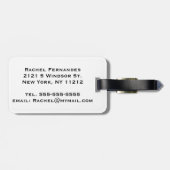 Girly Pink Geometric Triangles Pineapple Monogram Bagagelabel (Achterkant horizontaal)