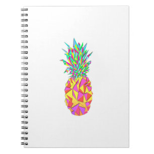 Girly Pink Geometric Triangles Pineapple Notitieboek